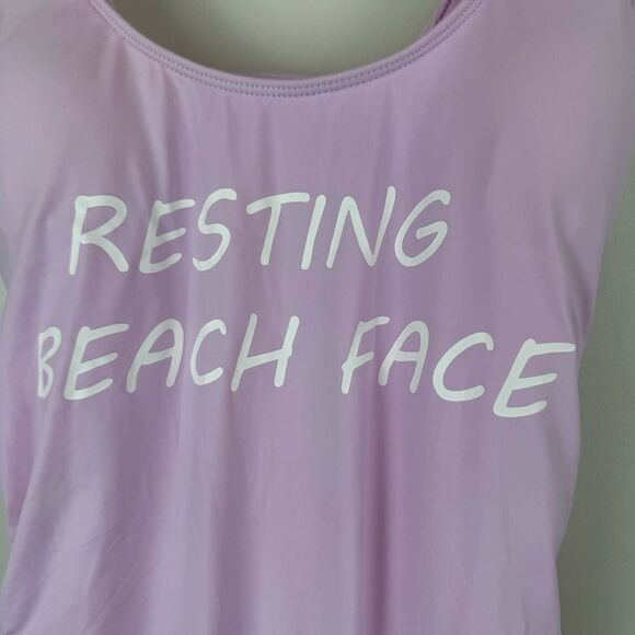 The Bikini Lab Purple Resting Beach Face Onepiece Swimsuit Women's Size Medium - Picture 3 of 9